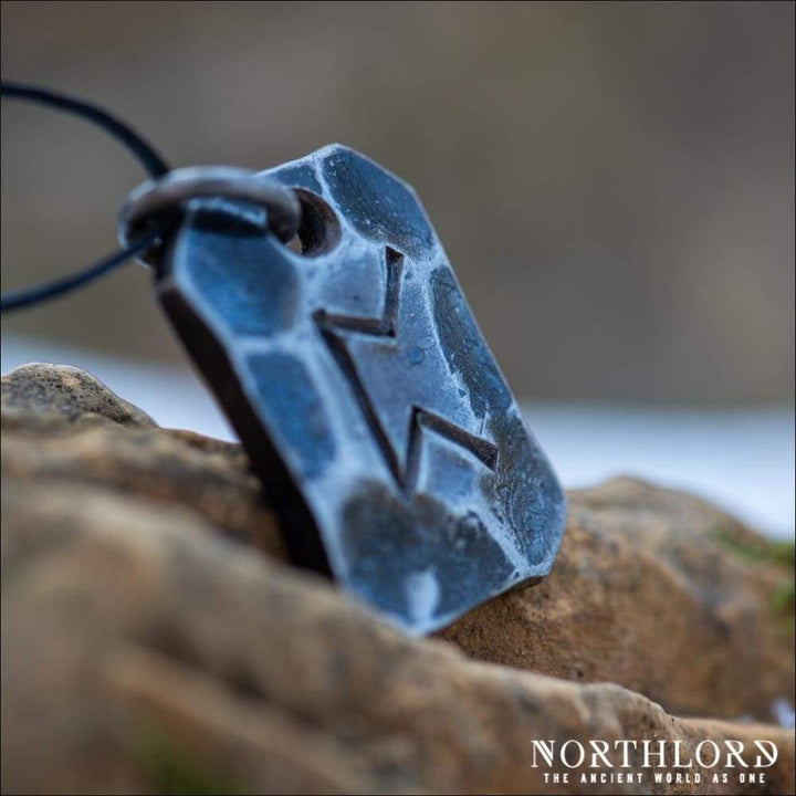 Perthro Rune Pendant Hand - Forged - Northlord