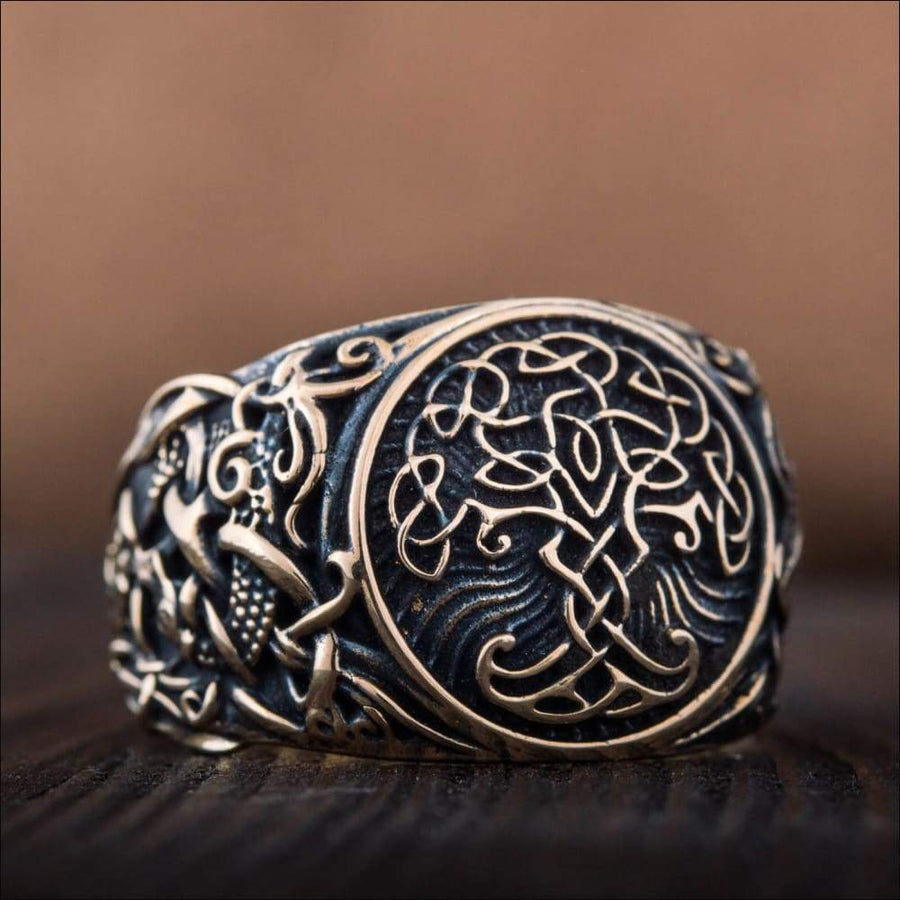 Yggdrasil Ring With Mammen Art Bronze - Northlord-VK
