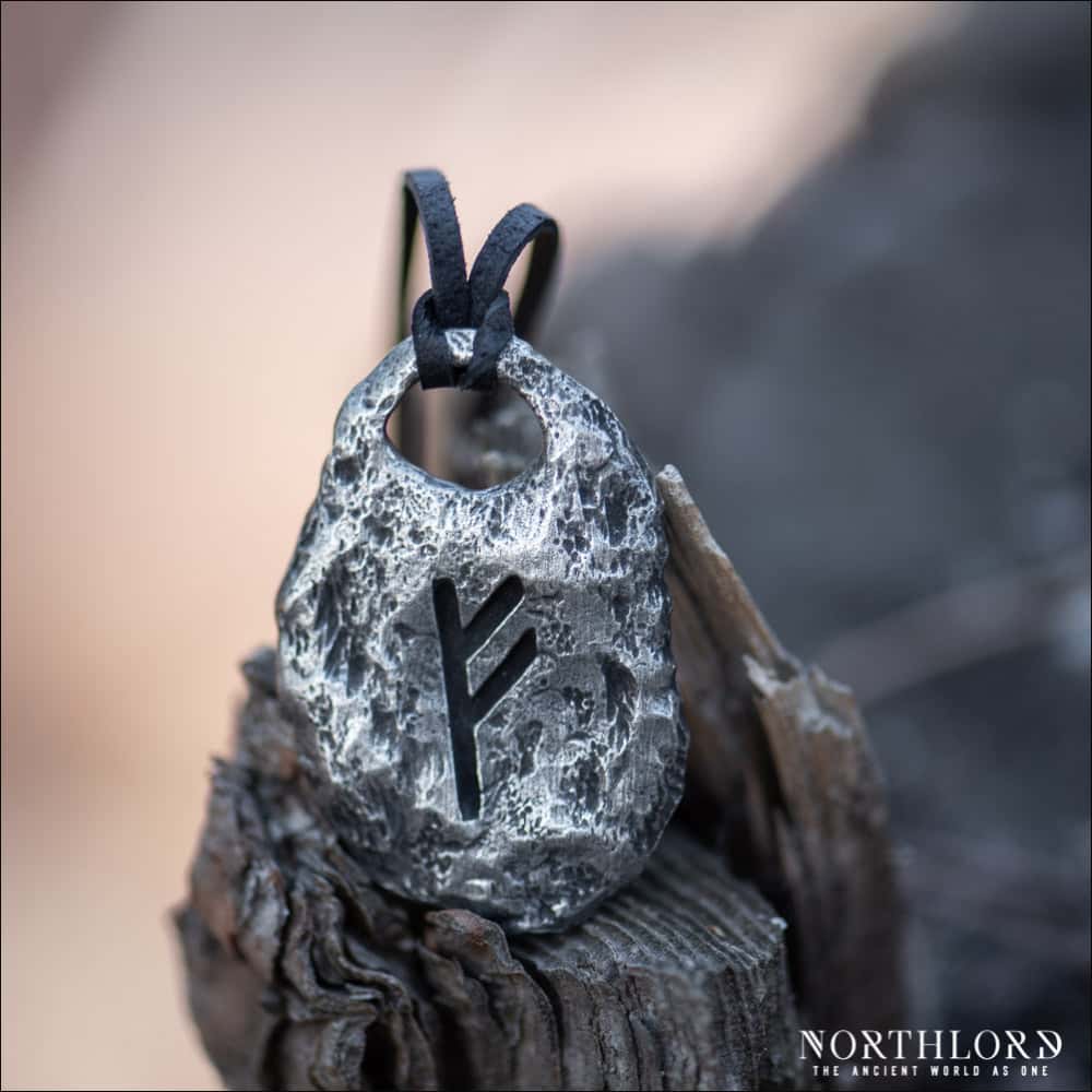 Fehu Rune Locket Rune Pendant Fehu Pewter - Northlord