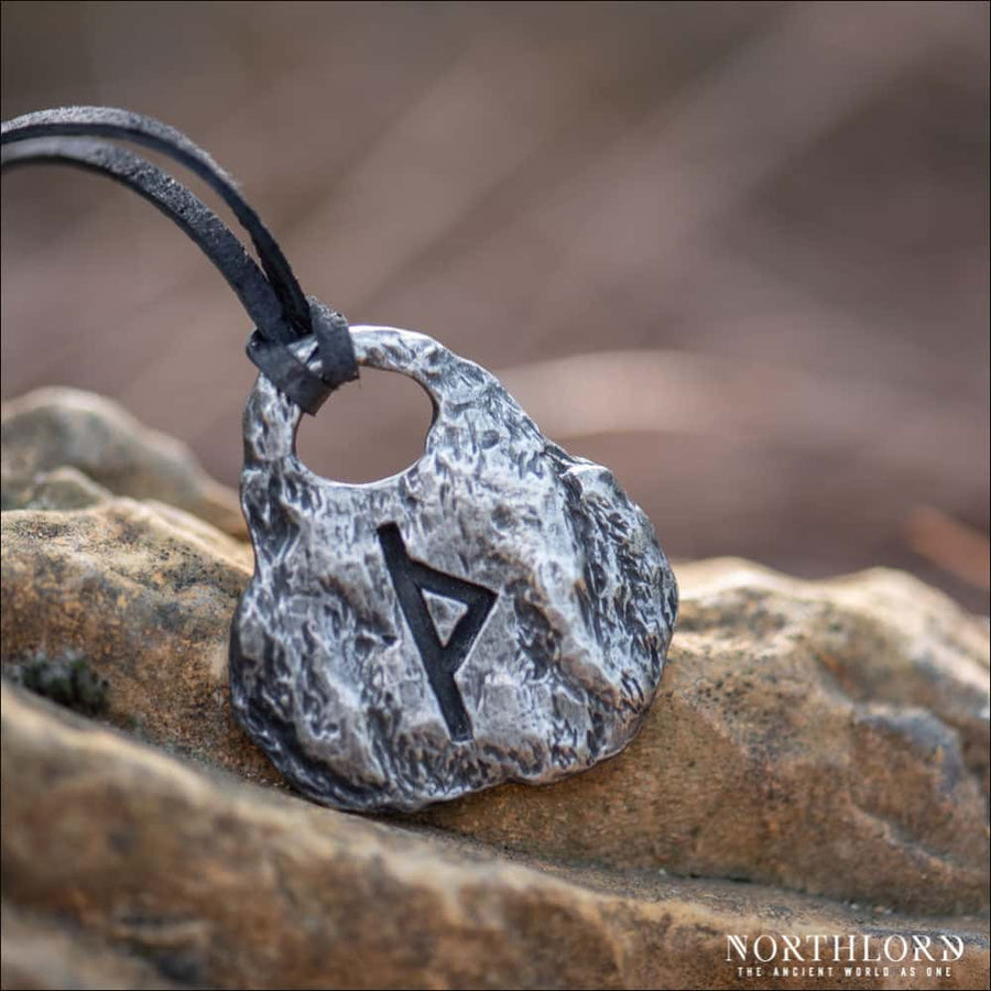 Thurisaz Rune Rounded Rune Pendant Thurisaz Pewter - Northlord