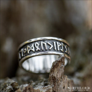 Runic Norse Band Ring Sterling Silver - Northlord
