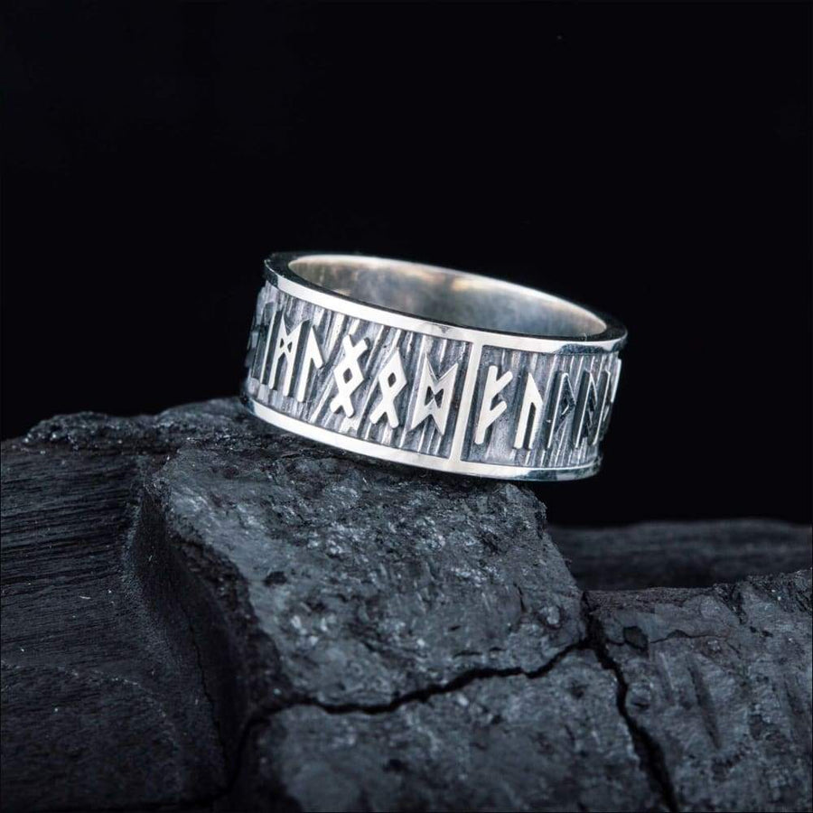 Runic Viking Band Ring Sterling Silver - Northlord-VK