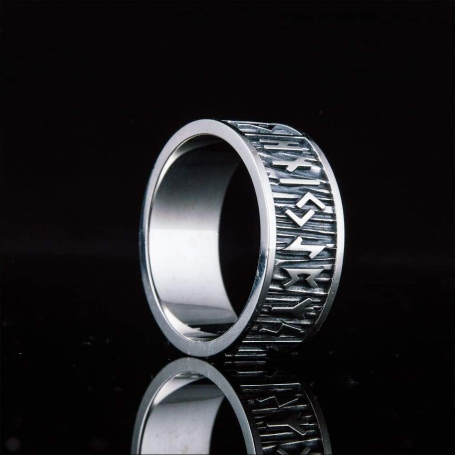 Runic Viking Band Ring Sterling Silver - Northlord-VK
