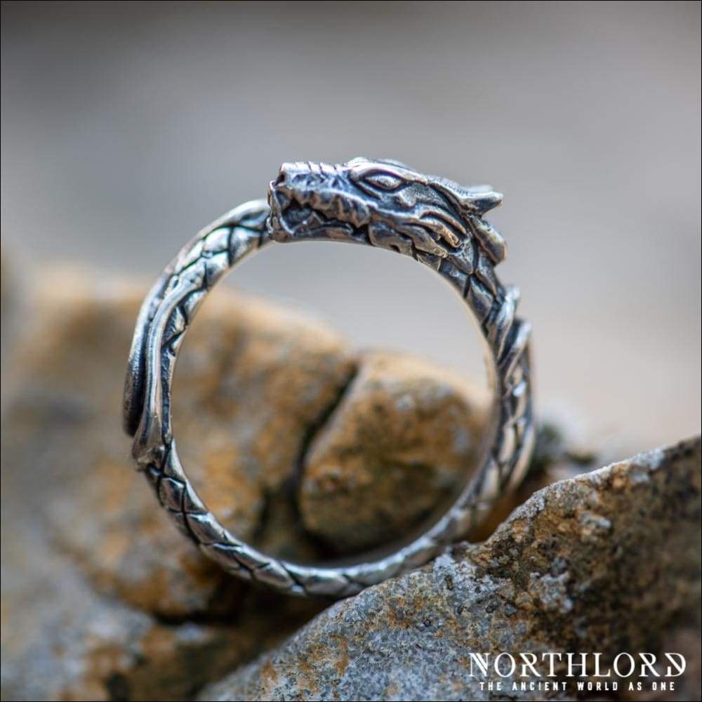 Men Silver Dragon Ring Serpent Dragon Ring, Sterling Silver