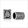 Silver Beard Bead With Valknut - Northlord