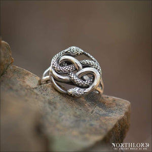 Snake Women Ring Ouroboros Sterling Silver - Northlord