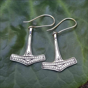 Thor’s Hammer Earrings Sterling Silver - Northlord