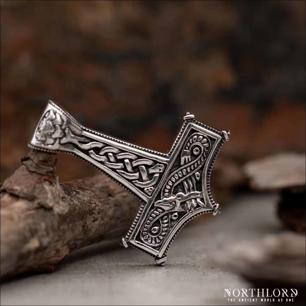 Viking Thor's Hammer Silver Mjolnir Pendant With Handmade Real Leather  Necklace – C&S