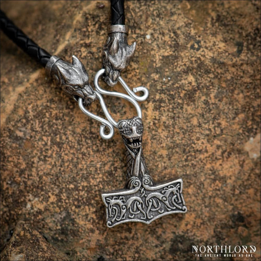 Thor’s Hammer Necklace Oseberg Ship Motif Pewter - Northlord