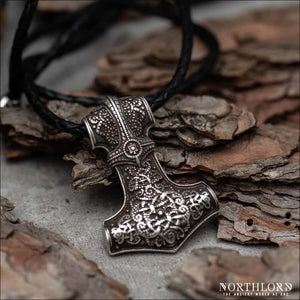 Thor’s Hammer Pendant Necklace Huggin and Munnin - Northlord-PK