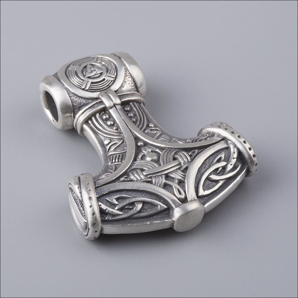 925 Sterling Silver Modern Thor's Hammer Pendant - Norse Spirit