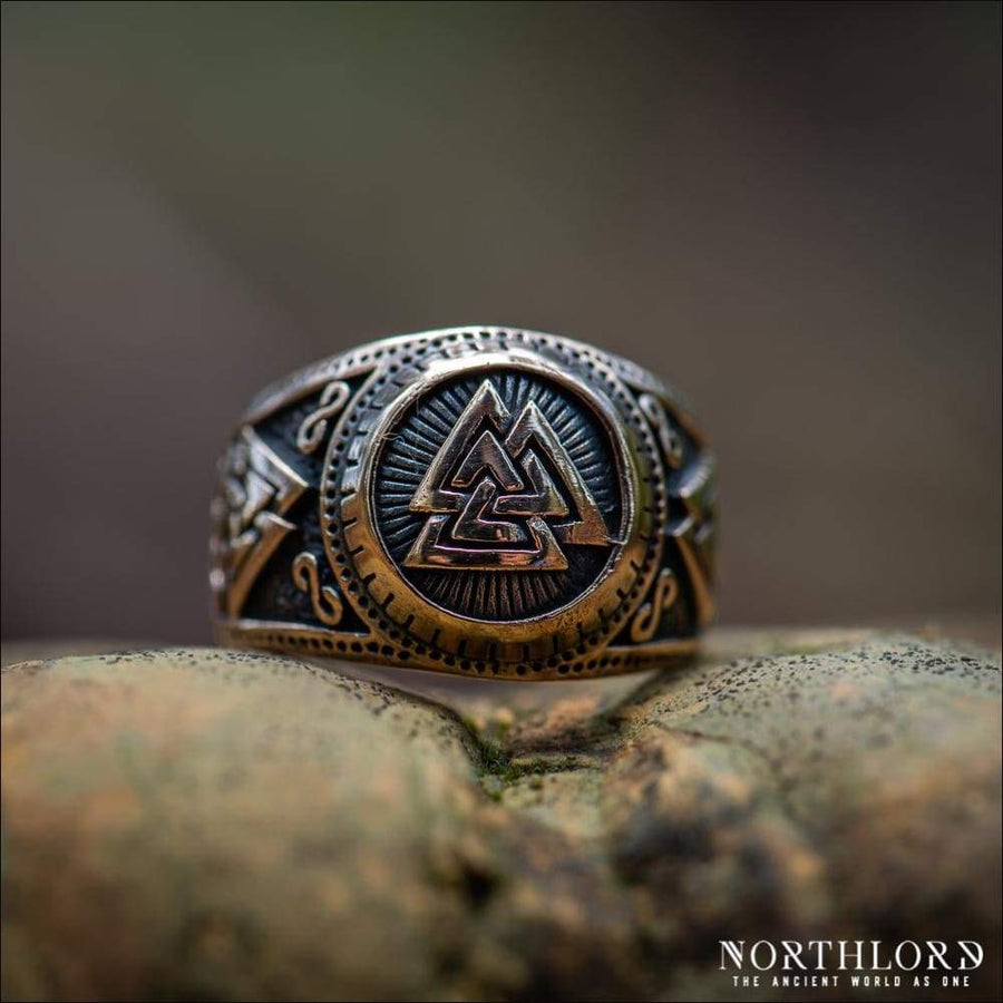 Triple Valknut Ring Bronze - Northlord
