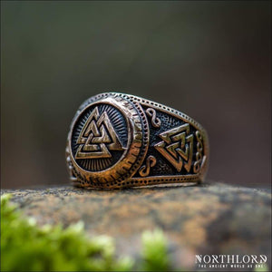 Triple Valknut Ring Bronze - Northlord