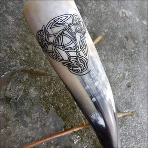 Triskele Drinking Horn Vendel Carving - Northlord