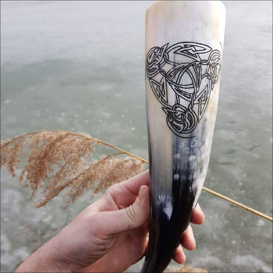 Triskele Drinking Horn Vendel Carving - Northlord