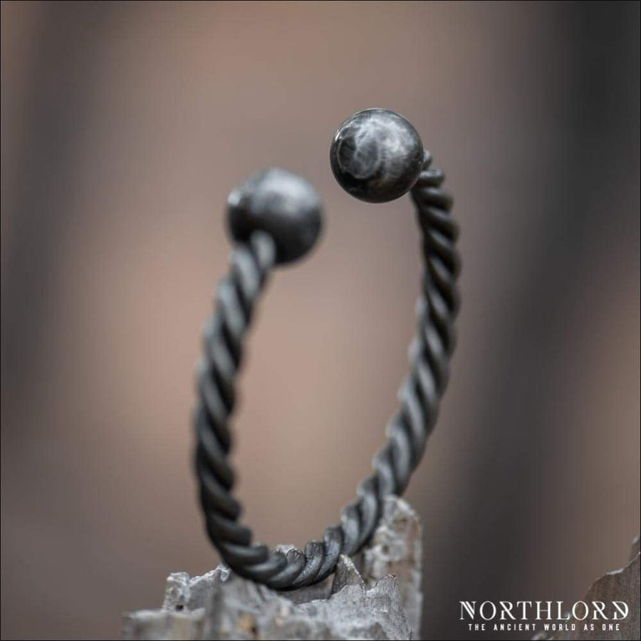 Twisted Steel Bracelet Ball Terminals Hand-Forged - Northlord