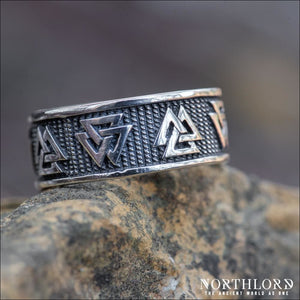 Valknut Band Ring Sterling Silver - Northlord