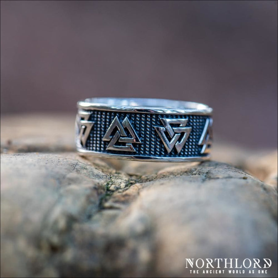 Valknut Band Ring Sterling Silver - Northlord