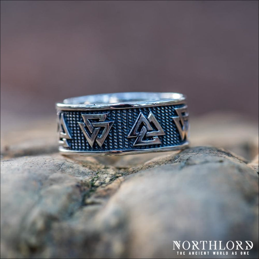 Valknut Band Ring Sterling Silver - Northlord