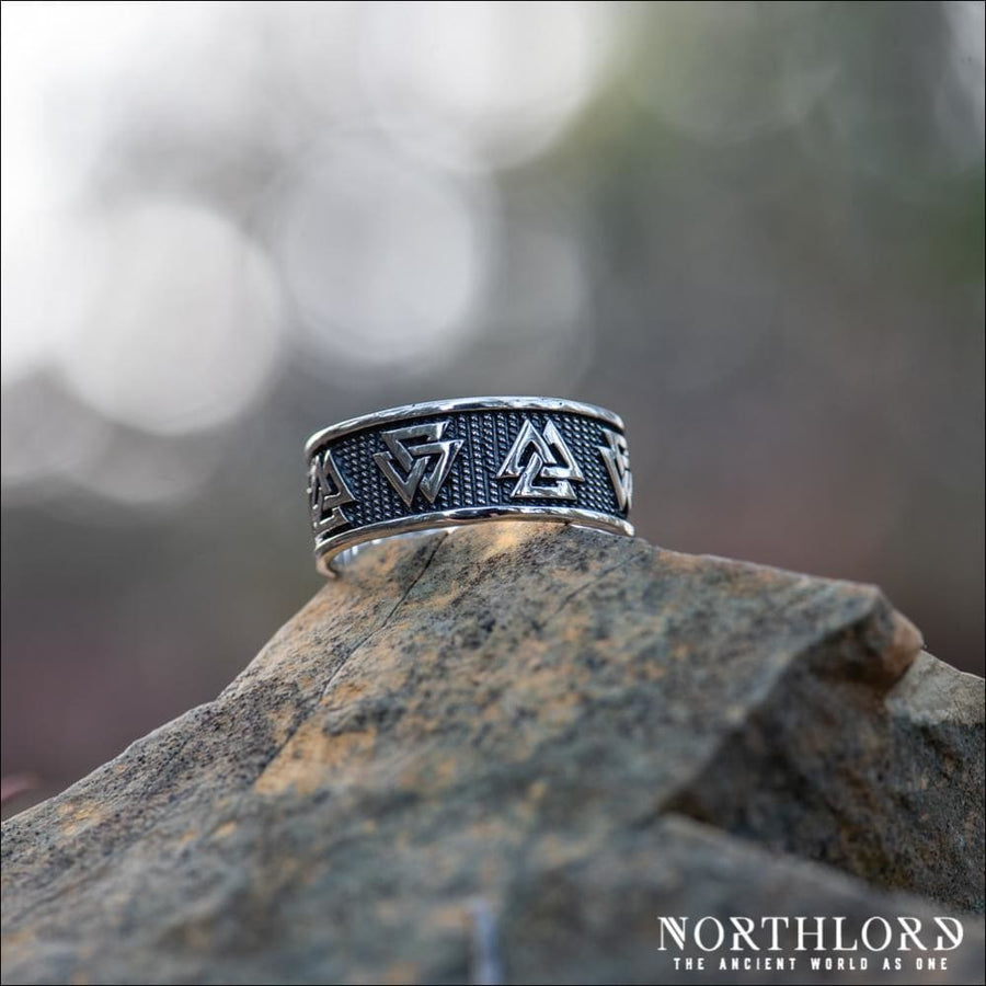 Valknut Band Ring Sterling Silver - Northlord