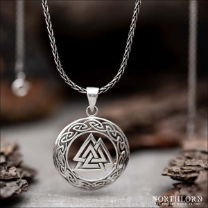 Valknut Pendant With Infinity Knotwork Sterling Silver - Northlord