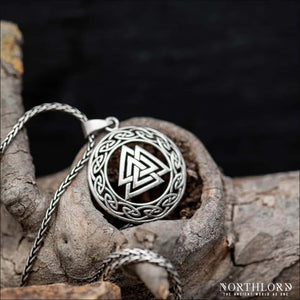 Valknut Pendant With Infinity Knotwork Sterling Silver - Northlord