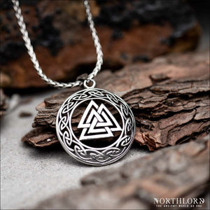 Valknut Pendant With Infinity Knotwork Sterling Silver - Northlord