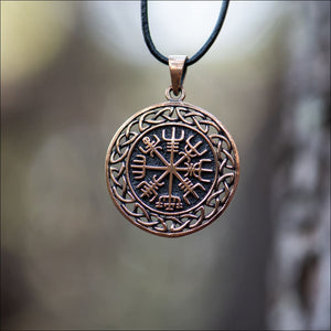 Vegvisir Pendant With Infinity Knot Bronze - Northlord