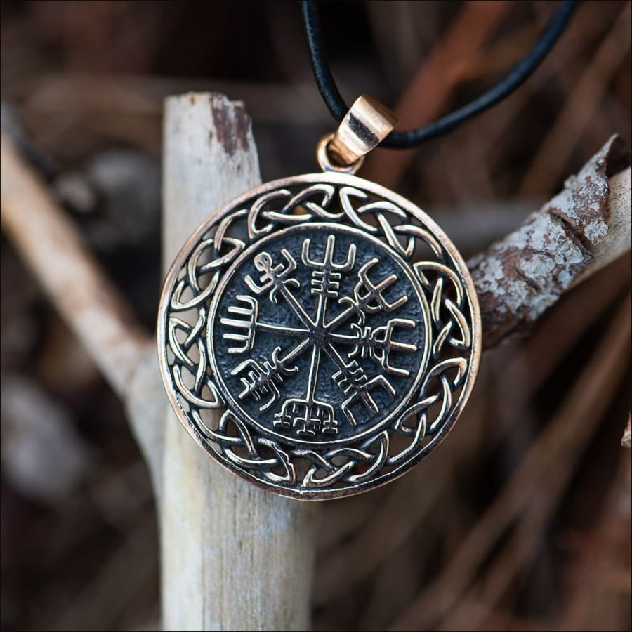 Vegvisir Pendant With Infinity Knot Bronze - Northlord