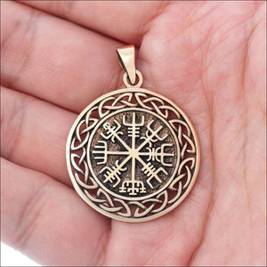 Vegvisir Pendant With Infinity Knot Bronze - Northlord