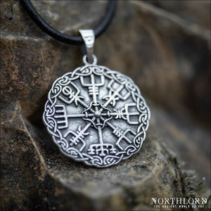 Vegvsir Pendant With Celtic Knotwork Sterling Silver - Northlord