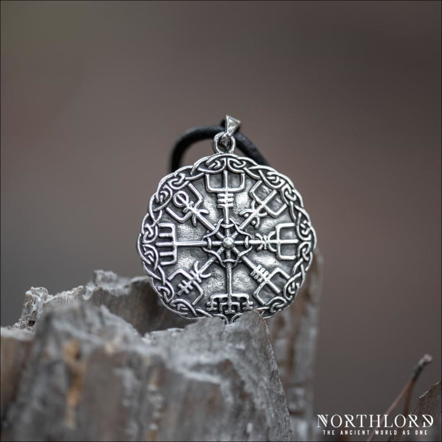 Vegvsir Pendant With Celtic Knotwork Sterling Silver - Northlord