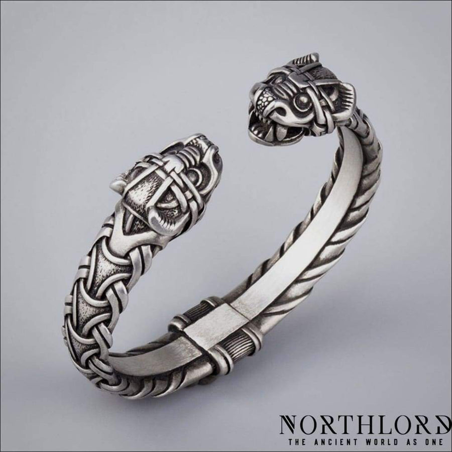 Viking Armring With Dragon Head Terminals - Northlord-PK