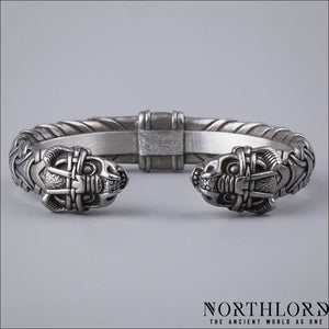 Viking Armring With Dragon Head Terminals - Northlord-PK