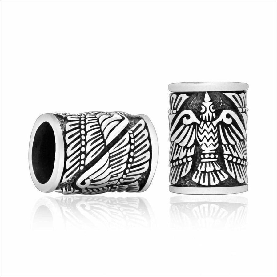 Viking Beard Bead With Odin’s Ravens Sterling Silver - Northlord