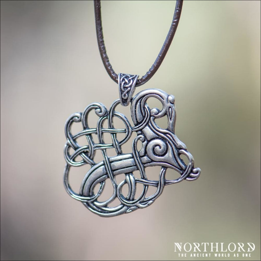 Viking Beast Pendant In Urnes Style Historical Silvered Bronze - Northlord