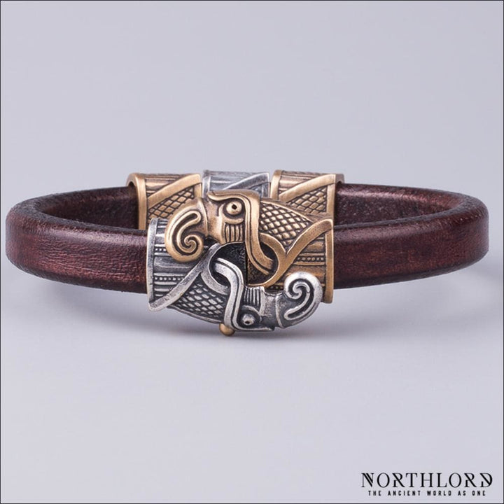 Viking Bracelet With Raven Heads Hugin and Munin - Northlord - PK