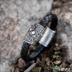 Viking Bracelet With Skoll and Hati Silvered Bronze - Northlord-PK