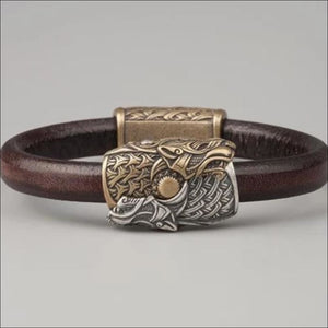 Viking Bracelet With Wolves Skoll and Hati - Northlord-PK