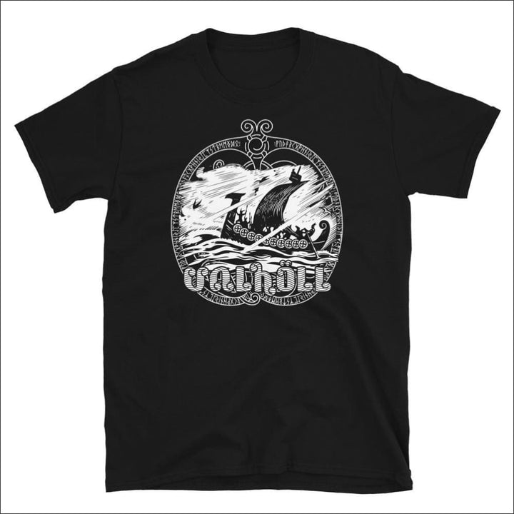Men’s Viking T-shirt With Drakkar Valholl Black - Northlord