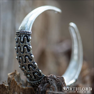 Viking Warrior Bangle From Falster Historical Silvered Bronze - Northlord