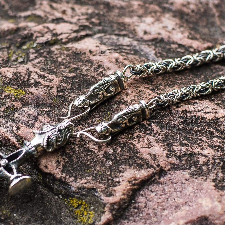 Wolf Cross King Chain Set Sterling Silver - Northlord-VK