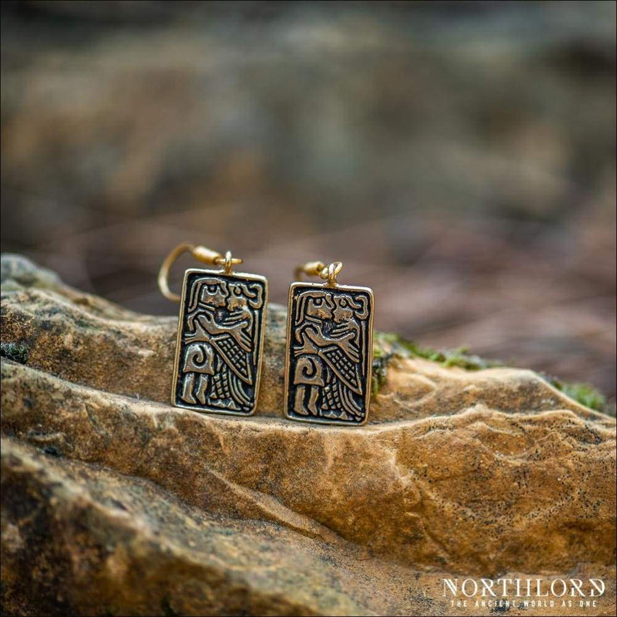 Women Earrings Viking Lovers Bronze - Northlord