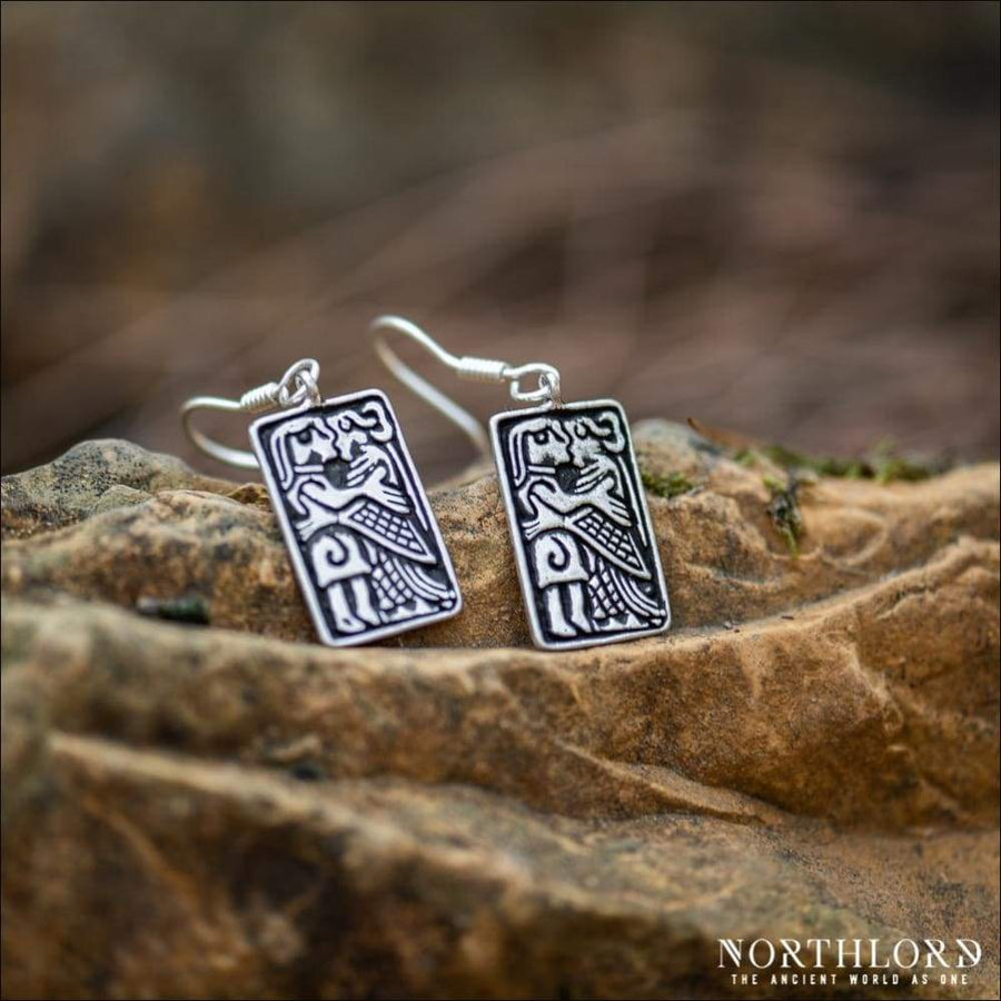 Women Earrings Viking Lovers Silvered Bronze - Northlord