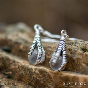 Women Sphere Earrings Bird’s Claw Silvered Bronze - Northlord