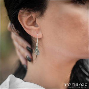 Women Sphere Earrings Bird’s Claw Silvered Bronze - Northlord