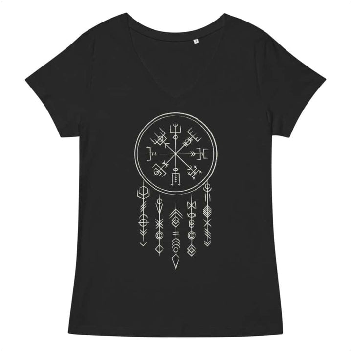 Women’s T-shirt With Vegvisir Fitted V-Neck - Northlord