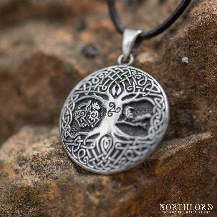 Yggdrasil Pendant with Sleipnir and Ravens Sterling Silver - Northlord