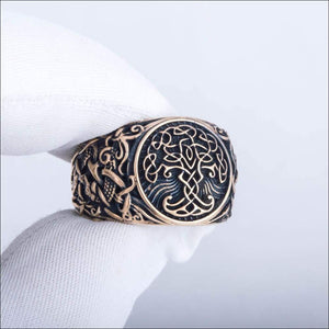 Yggdrasil Ring With Mammen Art Bronze - Northlord-VK
