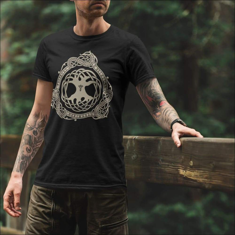 Yggdrasil T-shirt With Knotwork Multicolor - Northlord